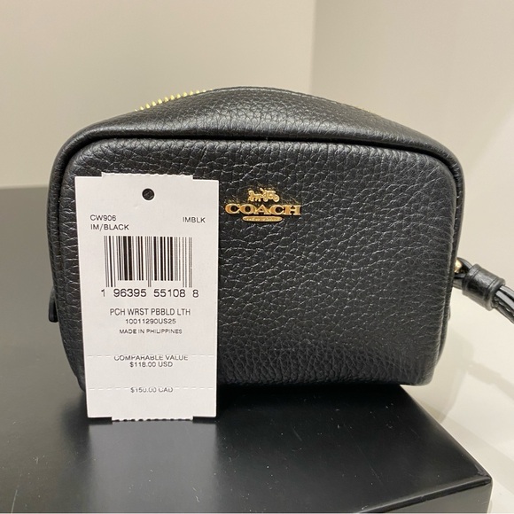 Coach Pouch Wristlet In Black CW906 - Picture 8 of 8